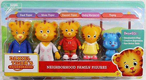 Daniel Tiger's Neighborhood Family Figure Set - Dad, Mom, Daniel, Baby Margaret & Tigey