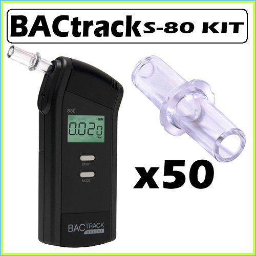 Bactrack Select S-80 Portable Breathalyzer + 50 Pack Of Mouthpieces