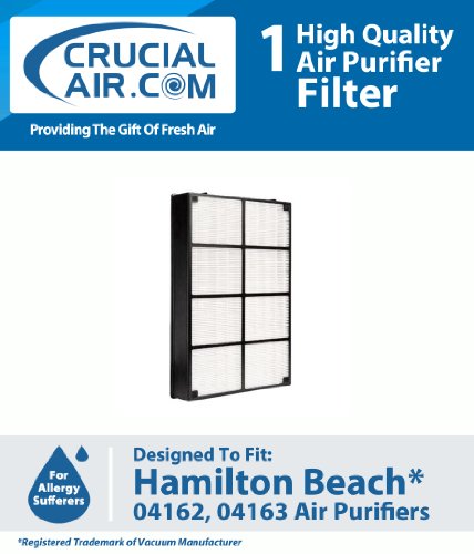 Hamilton Beach HEPA Filter Designed To Fit Hamilton Beach TrueAir Air Purifier Models 04162, 04163, 04152; Compare To Hamilton Beach Filter Part # 04913; Designed & Engineered By Crucial Air