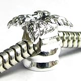 Queenberry (Free S/H) Sterling Silver Beach Palm Tree Bead For Pandora Chamilia Troll European Charm Bracelets