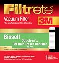 3M Filtrete Bissell Opticlean & Pet Hair Eraser Canister HEPA Vacuum Filter, 1 Pack