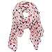 Sweet Love Heart Dots Printing Chiffon Shawl Scarf Wrap,Pink