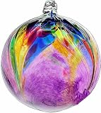 Kitras Art Glass Art Nouveau Witch Ball Ornament - Purple 6"