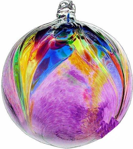 Kitras Art Glass Art Nouveau Witch Ball Ornament - Purple 6