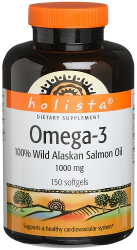 Holista Omega-3 100% Wild Alaskan Salmon Oil 1000mg, 150-Count Bottle (Pack of 2)
