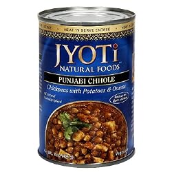 Jyoti Natural Foods Chhole, Chickpeas with Potatoes and Onions, Vegetarian, 425 Gram Cans (Pack of 12)