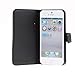 Neewer PU Leather Wallet Case Pouch Flip Stand Case Cover for Apple iPhone 5,5S,5C(Black)