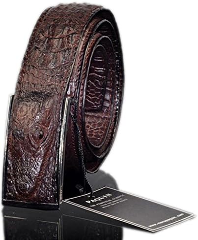 PAQUIN Men's Casual Alligator Belt Leather Crocodile Buckle Actor's 38mm 29"-42"