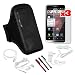 Premium 3 Packs of LCD Screen Protector + 2 Rapid Charger + USB Cable + Black Sport Armband + 3 Color Stylus Pen+ 3 Feet Micro HDMI Cable +White Earphone for Motorola Bionic XT875 By Skque