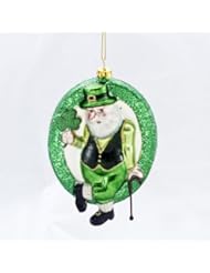 Glass Irish Santa Ornament