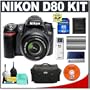 Nikon D80 10.2MP Digital SLR Camera with 18-55mm VR DX Zoom Lens + 4GB SecureDigital (SDHC) Card + Card Reader + Nikon EN-EL3e Battery + Nikon Case