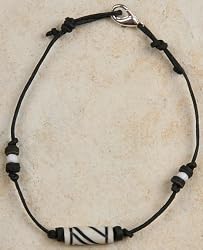 Anklet - White Bone, Beaded
