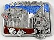 Nevada State 3-D Enamel Pewter Belt Buckle
