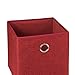 Royexe Set of 6 Foldable Fabric Storage Cube Bins | Collapsible Cloth Organizer Baskets Containers | Features Metal Ring | Perfect Fit for Cube Organizers (Bright Burgundy)