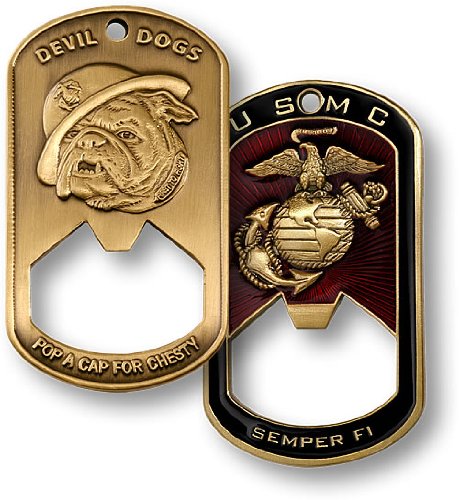U.S. Marine Corps Dog Tag Bottle Opener