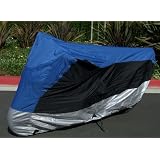 Light Weight Motorcycle cover ROYAL BLUE. Fits up to 84' length sport bike, dirt bike, small cruiser.