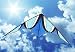 Lenkdrachen, Kite 210 x 90 cm 2-Leiner blau/schw./weiß