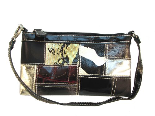 Black Patchwork Evening Bag Clutch Cosmetic
