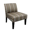 Avington Striped Slipper Chair - Blue/ Brown
