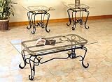 3 Piece Occasional Wrought Iron Table Set By Coaster Furniture