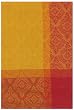 100% Cotton Jacquard Yellow and Rust Dishtowel 18" X 28" Set / 6