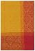 100% Cotton Jacquard Yellow and Rust Dishtowel 18" X 28" Set / 6