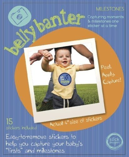 Belly Banter MILESTONES Onesie Stickers-15 Stickers in a set by SlickSugar, Inc.