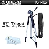57" Camera Tripod w/ Carrying Case For Nikon Coolpix P300 Digital Camera