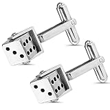Stainless Steel Men's Cufflinks - Dice Inspired Design