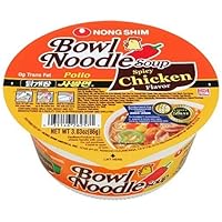 Nong Shim Bowl Noodle, Spicy Chicken, 3.03-Ounce Bowls (Pack of 12)