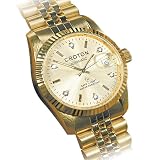 Croton Ladies Six Diamond Automatic 23kt Goldplated Watch