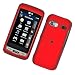 LG Vu Plus GR700 (AT&T) Rubberized Snap-On Protector Hard Case, Red