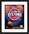 Detroit Pistons Team Logo and Basketball Collage Framed 8x10 Photograph