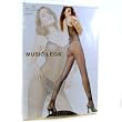 Music Legs Seamless V-Back Fishnet Bodystocking - Black