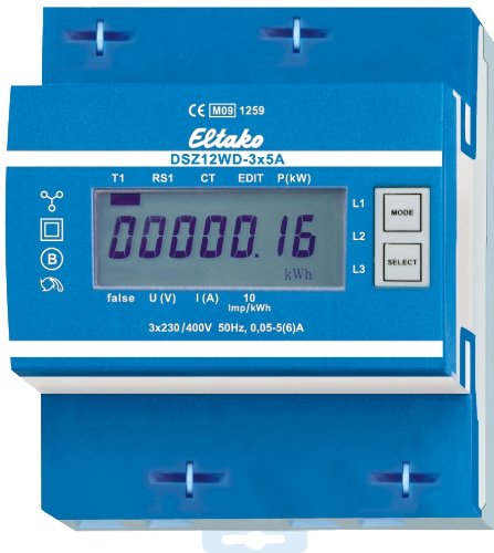 Eltako DSZ12WD-3x5A Drehstromz&auml;hler mit Display, MID geeicht