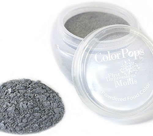 ColorPops LTU012 Edible Powder Food Color, Metallic Steel