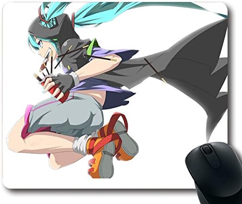 Non-Skid Neoprene Rubber Mouse Pad with Anime Girls Hoodie Girl In Hoodie Standard Size 9 Inch(220mm) X 7 Inch(180mm) X 1/8 Inch(3mm)