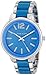 Anne Klein Women's AK/1609BLSV Silver-Tone and Blue Resin Link Bracelet Watch