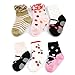 Elesa Miracle Non-skid Baby Girl Toddler Shoe Socks, 6 Pairs, for 12 - 24 Months, Dots