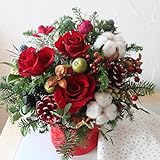 クリスマスカラーアレンジメント (生花のアレンジです) 　お届け日12月18日(日)から24日(土)まで期間限定