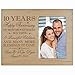 Personalized ten year anniversary gift for her him couple Custom Engraved wedding gift for husband wife girlfriend boyfriend photo frame holds 4x6 photo by LifeSong Milestones (maple)
