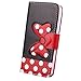 Yakamoz Lovely Cute Black Red Bow Bowkot Polka Dot Leather Flip Wallet Stand Case with Card Slots for Apple iPhone 5 5S with Free Screen Protector & Stylus Pen