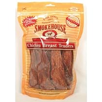 Smokehouse 100-Percent Natural Chicken Breast Strips Dog Treats, 8-Ounce Resealable Bag
