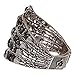 Vintage Inspired Burnished Silver Tone Black Faux Jewels and Crystals Peacock Feathers Bangle Bracelet