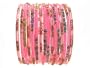 Beachcombers! Ethnic Glass Indian Wedding Bridal Bollywood Bangles Belly Dance Bracelets Set HOT PINK