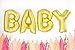 Lovne 16 Inch Gold Helium Foil Balloons, Baby Letter Balloon for Wedding Birthday Party