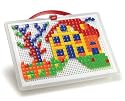 Quercetti 0954 - Mosaik-Steckspiel Fanta Color portable large inklusiv 300 Stecker, quadratisch und dreieckig sortiert