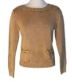 Womens Back Button Crew Sweater
