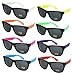 Edge I-Wear 8 Pack 80's High Quality Neon Horned Rim Sunglasses with 100% UVA/UVB Protection 5402R-SET-8 (Made in Taiwan)