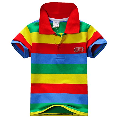 Comemall Baby Boys Summer Cotton Short Sleeve Clothes T-Shirt Striped Polo Shirt